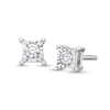 Thumbnail Image 1 of 1/8 CT. T.W. Certified Lab-Grown Diamond Miracle Square Frame Solitaire Stud Earrings in Sterling Silver (I/SI2)