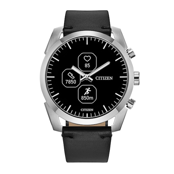 Men's Citizen Gen-2 Black Strap CZ Hybrid Smart Watch with Black Touch Screen Dial (Model: JX2010-04E)