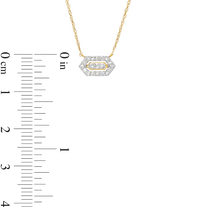 1/10 CT. T.W. Lab-Created Diamond Elongated Hexagon Necklace in 10K Gold