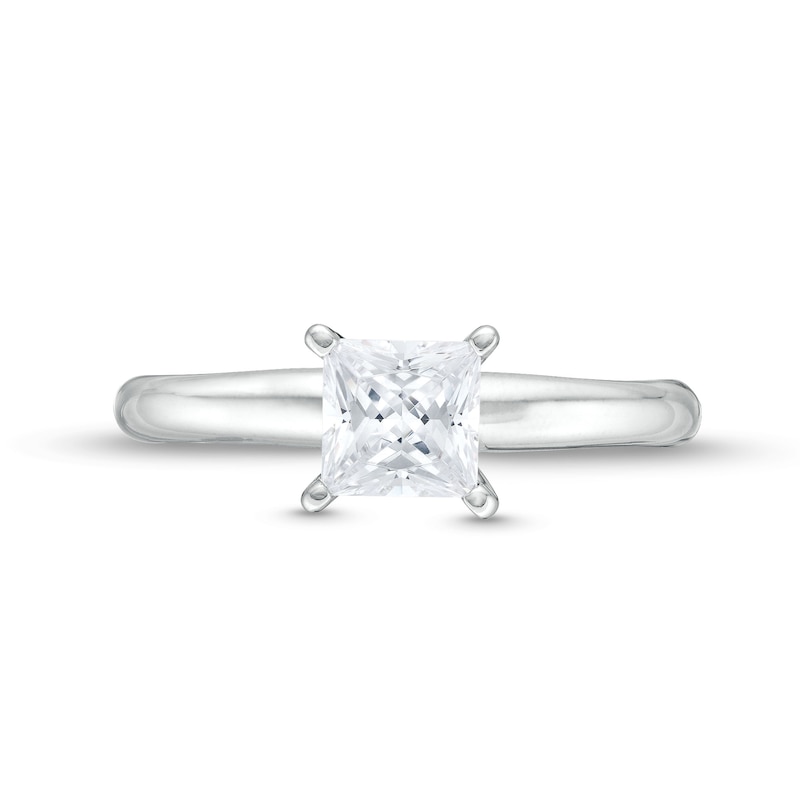 Main Image 4 of 1 CT. Princess-Cut Certified Lab-Grown Diamond Solitaire Engagement Ring in 14K White Gold (I/SI2)