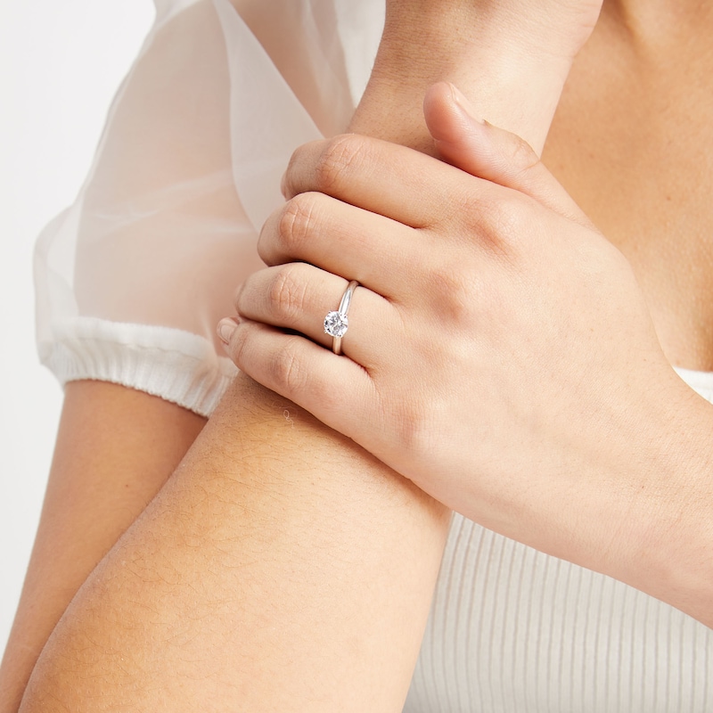 Main Image 2 of 1 CT. Certified Lab-Grown Diamond Solitaire Engagement Ring in 14K White Gold (I/SI2)