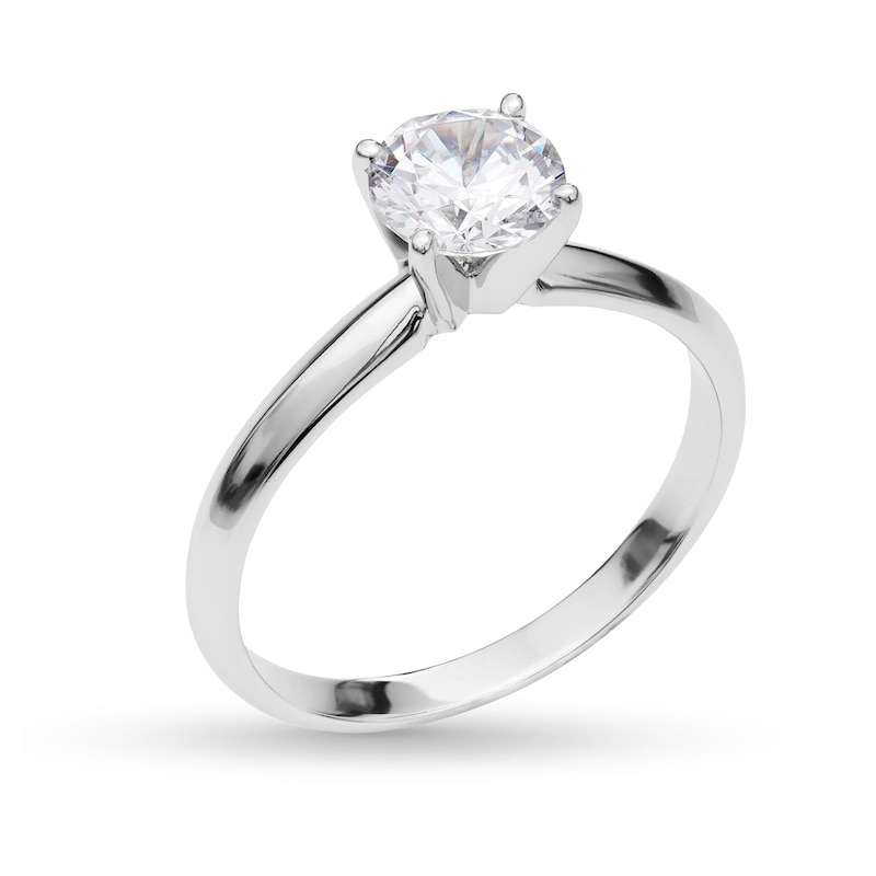 Main Image 3 of 1 CT. Certified Lab-Grown Diamond Solitaire Engagement Ring in 14K White Gold (I/SI2)