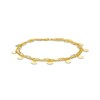 Thumbnail Image 1 of Dangle Disc Rolo Chain and Paper Clip Chain Double Strand Anklet in Hollow 10K Gold - 10"