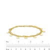 Thumbnail Image 3 of Dangle Disc Rolo Chain and Paper Clip Chain Double Strand Anklet in Hollow 10K Gold - 10"