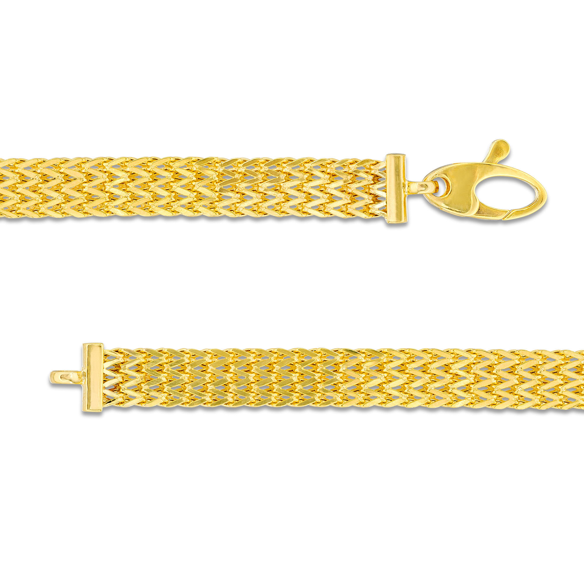 Main Image 3 of 6.3mm Bismark Chain Necklace in Hollow 10K Gold - 18"