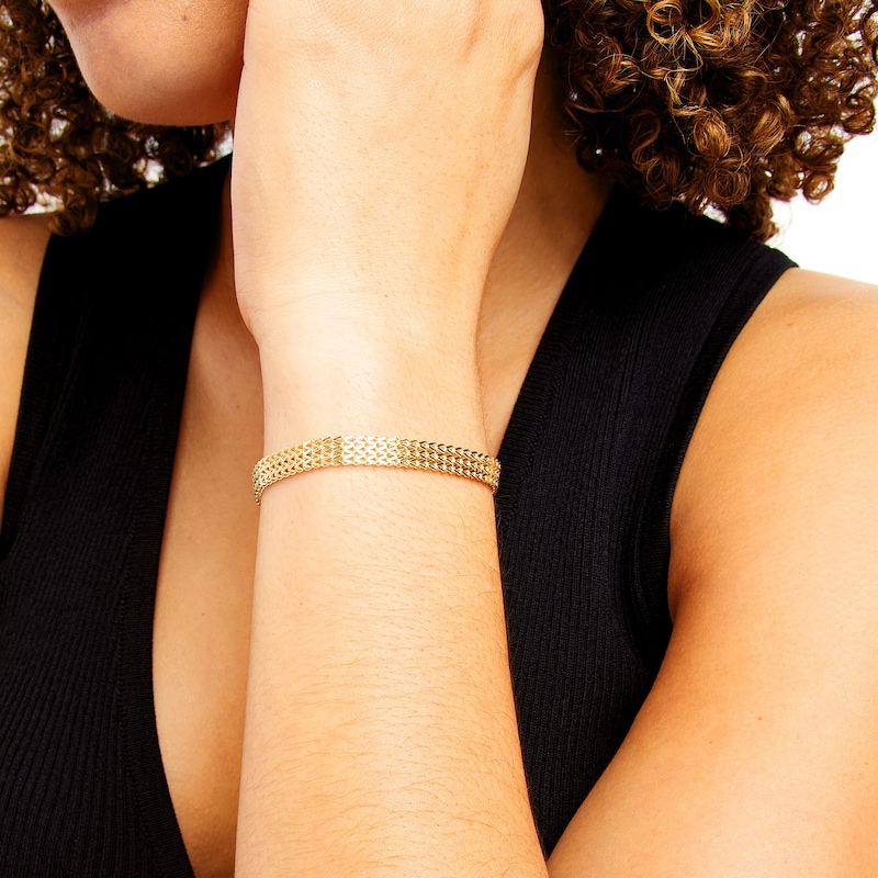 Main Image 2 of 6.3mm Bismark Chain Bracelet in Hollow 10K Gold - 7.5"