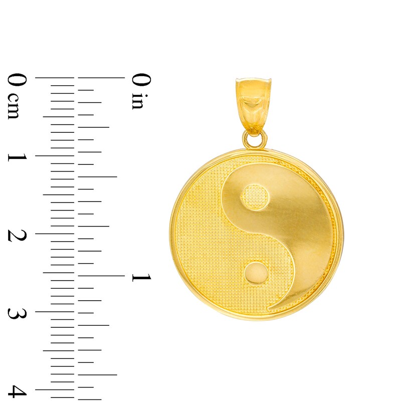 Main Image 2 of Yin Yang Symbol Disc Necklace Charm in Solid 10K Gold