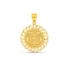 Thumbnail Image 1 of Curb Chain Frame Anchor Crucifix Disc Necklace Charm in Solid 10K Gold