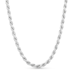 4.0mm Rope Chain Necklace in Solid Sterling Silver  - 22&quot;