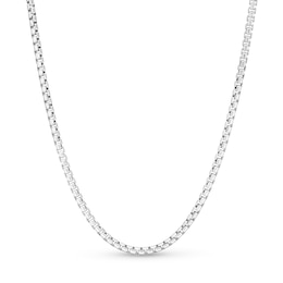 3.0mm Box Chain Necklace in Solid Sterling Silver  - 24&quot;