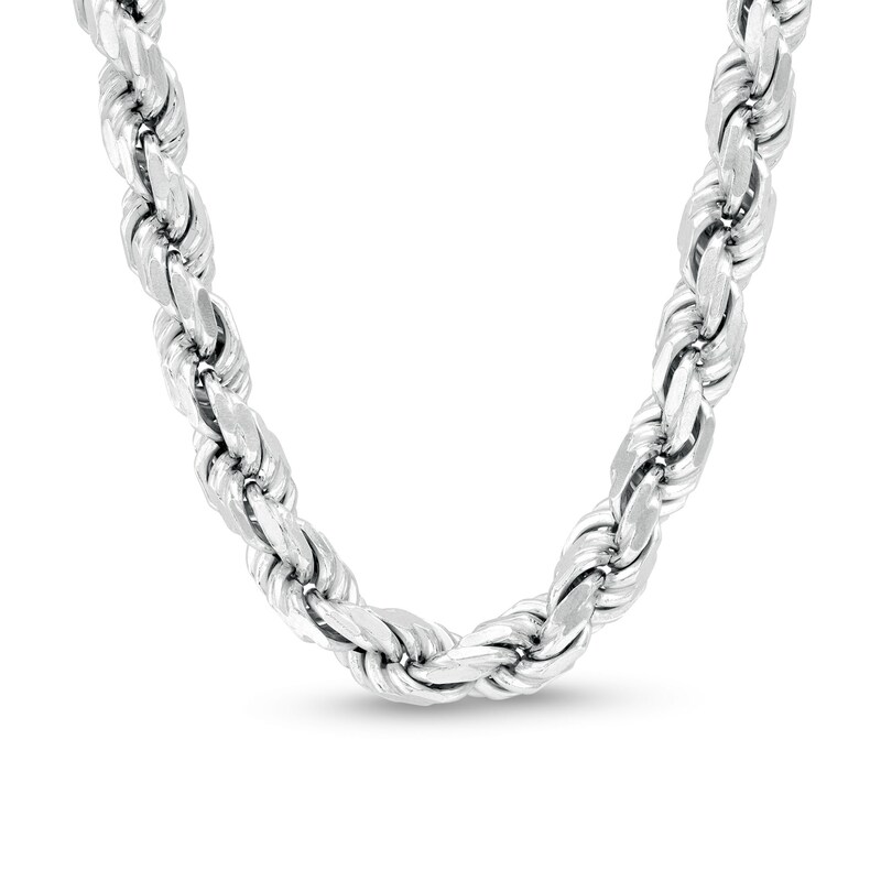 Main Image 1 of 7.2mm Rope Chain Necklace in Solid Sterling Silver  - 20"