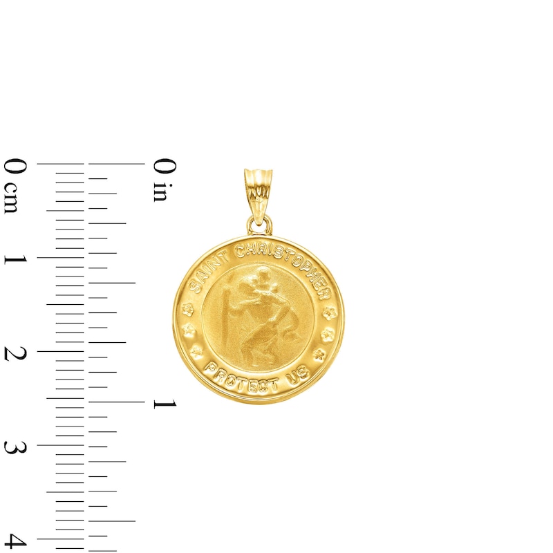 Main Image 2 of 25.6mm Saint Christopher Medallion Charm in Solid 14K Gold