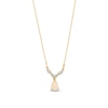 Thumbnail Image 1 of Pear-Shaped Opal and Diamond Accent Dangle Braid Necklace in 10K Gold