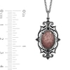 Thumbnail Image 3 of Enchanted Disney Villains Maleficent Rose Quartz and 1/5 CT. T.W. Diamond Mirror Pendant in Black Sterling Silver - 19"