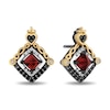 Thumbnail Image 1 of Enchanted Disney Villains Evil Queen Garnet and 1/4 CT. T.W. Diamond Stud Earrings in Sterling Silver and 10K Gold