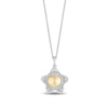 Thumbnail Image 1 of Enchanted Disney Wish 1/8 CT. T.W. Diamond Puffed Star Pendant in Sterling Silver and 10K Gold - 19"