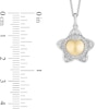 Thumbnail Image 3 of Enchanted Disney Wish 1/8 CT. T.W. Diamond Puffed Star Pendant in Sterling Silver and 10K Gold - 19"