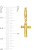 Thumbnail Image 3 of Men's 3/8 CT. T.W. Diamond Cross Dangle Hoop Earrings in 10K Gold