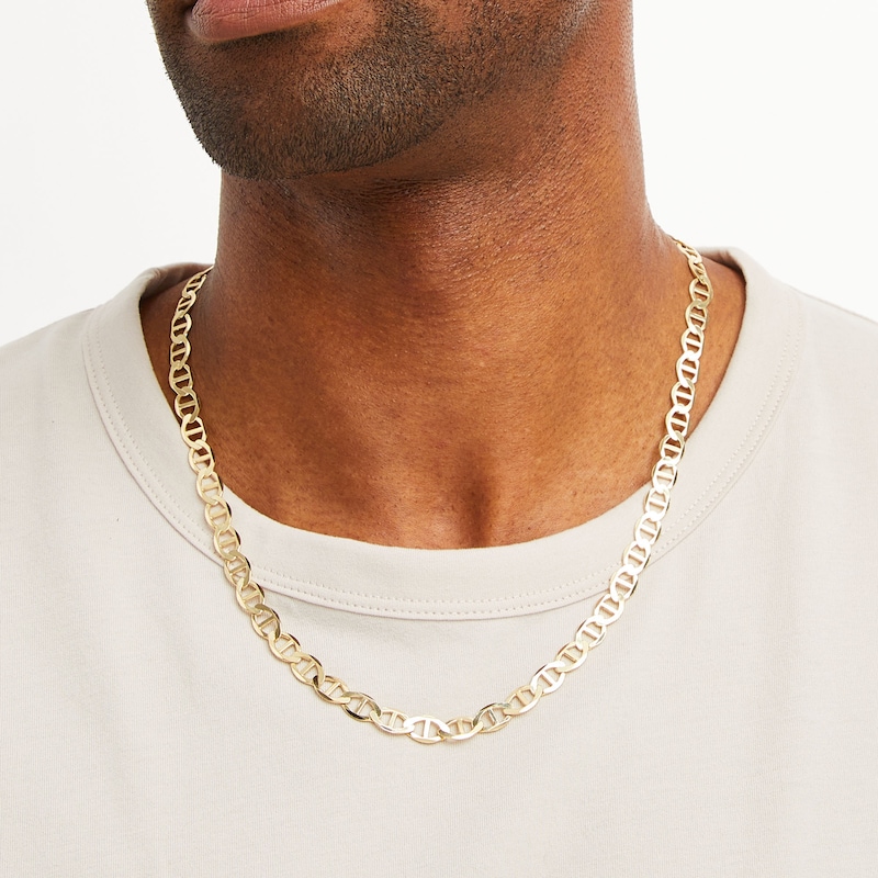 Main Image 2 of Men's 7.7mm Mariner Chain Necklace in Solid 14K Gold - 22"