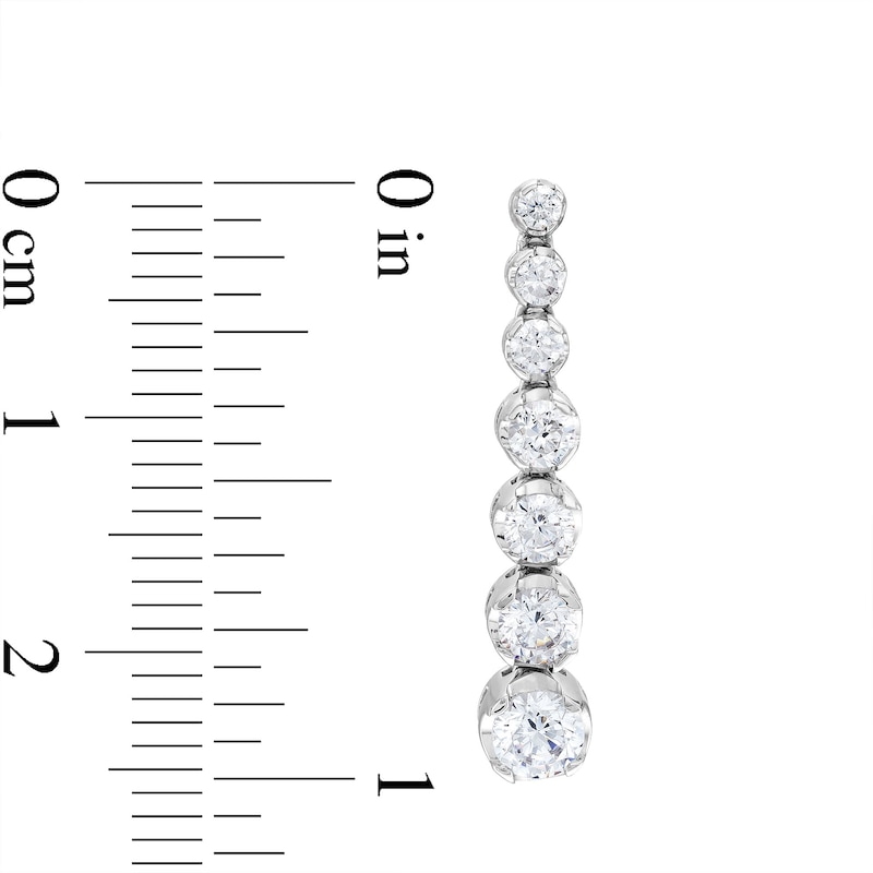 Main Image 3 of 1-1/2 CT. T.W. Journey Lab-Grown Diamond Drop Earrings in 14K White Gold (F/SI2)