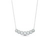 Thumbnail Image 1 of 1 CT. T.W. Journey Certified Lab-Grown Diamond Curved Bar Necklace in 14K White Gold (F/SI2)