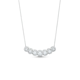 1 CT. T.W. Journey Certified Lab-Created Diamond Curved Bar Necklace in 14K White Gold (F/SI2)