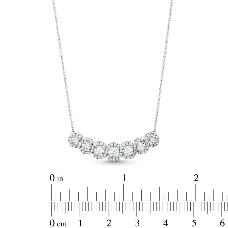 1 CT. T.W. Journey Certified Lab-Created Diamond Curved Bar Necklace in 14K White Gold (F/SI2)