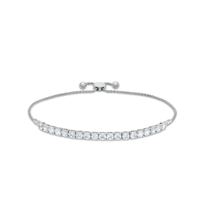 Main Image 1 of 3 CT. T.W. Certified Lab-Created Diamond Tennis-Style Bolo Bracelet in 14K White Gold (F/SI2) - 9.96&quot;