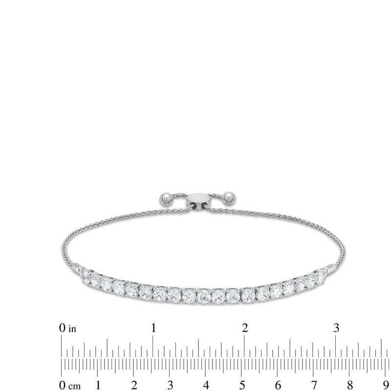 Main Image 3 of 3 CT. T.W. Certified Lab-Created Diamond Tennis-Style Bolo Bracelet in 14K White Gold (F/SI2) - 9.96&quot;