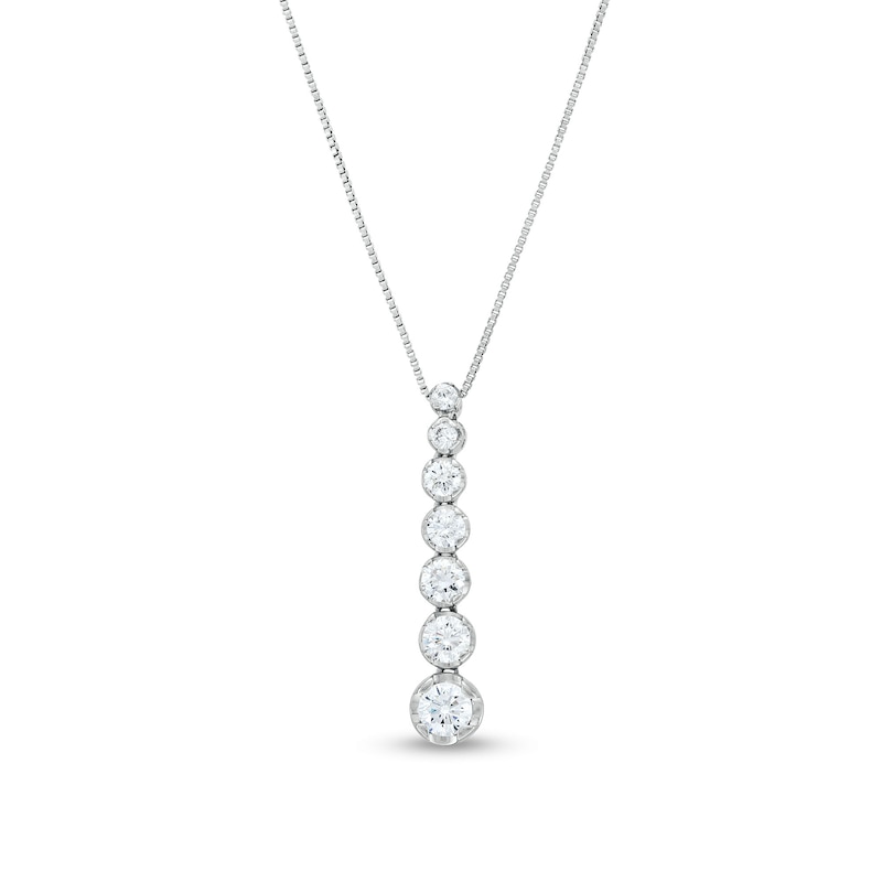 Main Image 1 of 3/4 CT. T.W. Journey Lab-Grown Diamond Drop Pendant in 14K White Gold (F/SI2)