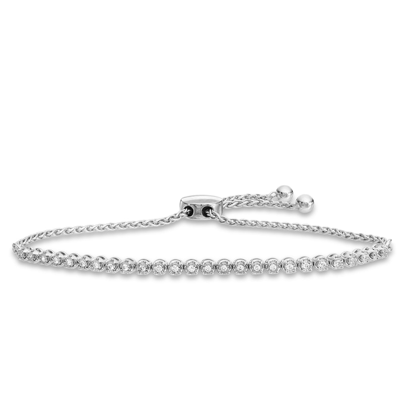 1/4 CT. T.W. Diamond Miracle Bolo Bracelet in Sterling Silver - 9.75"