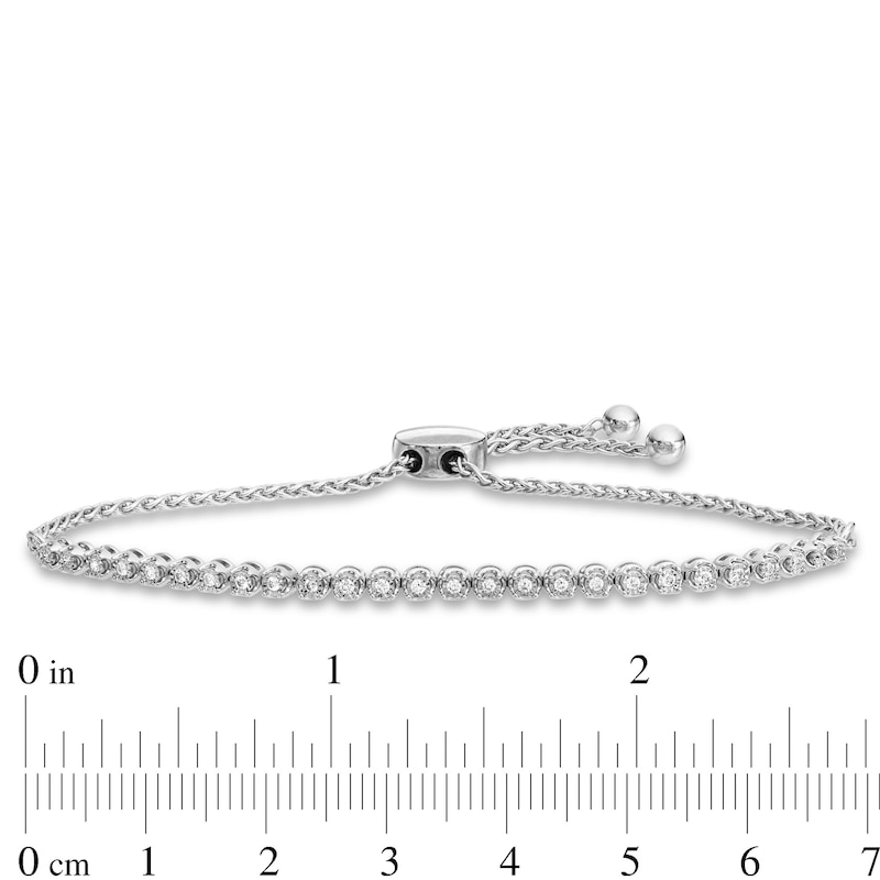 1/4 CT. T.W. Diamond Miracle Bolo Bracelet in Sterling Silver - 9.75"