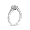Thumbnail Image 2 of 1/4 CT. T.W. Oval Multi-Diamond Frame Split Shank Promise Ring in 10K White Gold