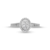 Thumbnail Image 3 of 1/4 CT. T.W. Oval Multi-Diamond Frame Split Shank Promise Ring in 10K White Gold