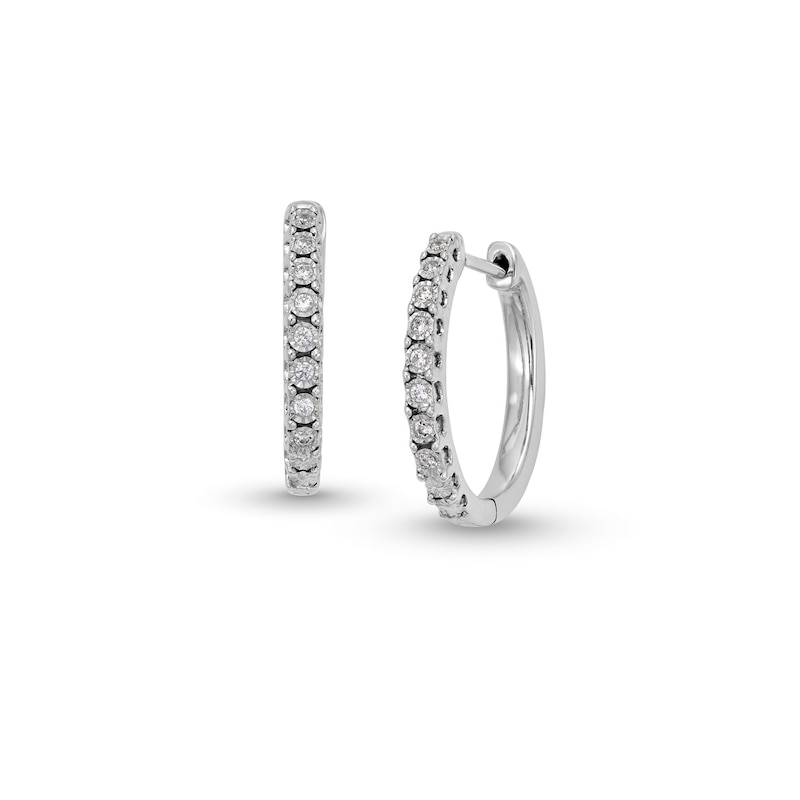 1/10 CT. T.W. Diamond Miracle Oval Hoop Earrings in Sterling Silver