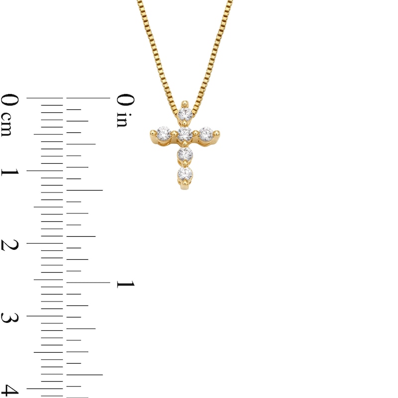 Main Image 2 of 1/5 CT. T.W. Diamond Bubbles Cross Pendant in 10K Gold