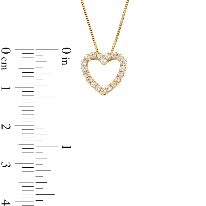 1/5 CT. T.W. Diamond Heart Outline Pendant in 10K Gold