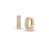 3/8 CT. T.W. Diamond Triple Row Hoop Earrings In 10K Gold