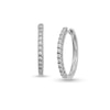 Thumbnail Image 0 of 1/4 CT. T.W. Diamond Miracle Oval Hoop Earrings in Sterling Silver