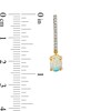 Thumbnail Image 3 of Oval Opal and 1/8 CT. T.W. Diamond Stick Drop Earrings in 10K Gold
