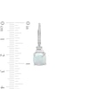 Thumbnail Image 3 of Cushion-Shaped Lab-Created Opal and White Lab-Created Sapphire Dangle Drop Earrings in Sterling Silver