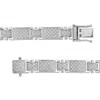 Thumbnail Image 2 of Men's 1 CT. T.W. Diamond Rectangle Link Bracelet in 10K White Gold - 8.5"