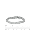 Thumbnail Image 3 of Men's 1 CT. T.W. Diamond Rectangle Link Bracelet in 10K White Gold - 8.5"