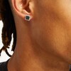 Thumbnail Image 2 of 1/3 CT. T.W. Black and White Diamond Square Frame Stud Earrings in 10K White Gold