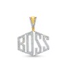 Thumbnail Image 1 of Men's 5/8 CT. T.W. Diamond "BOSS" Necklace Charm in 10K Gold