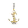 Thumbnail Image 1 of Men's 1 CT. T.W. Baguette and Round Diamond Anchor Necklace Charm in 10K Gold