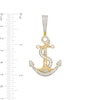 Thumbnail Image 2 of Men's 1 CT. T.W. Baguette and Round Diamond Anchor Necklace Charm in 10K Gold