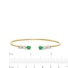 Thumbnail Image 2 of Pear-Shaped Emerald and White Topaz Open Bangle in 10K Gold - 7.25"