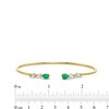 Thumbnail Image 2 of Pear-Shaped Emerald and White Topaz Open Bangle in 10K Gold - 7.25"