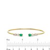 Thumbnail Image 2 of Pear-Shaped Emerald and White Topaz Open Bangle in 10K Gold - 7.25"